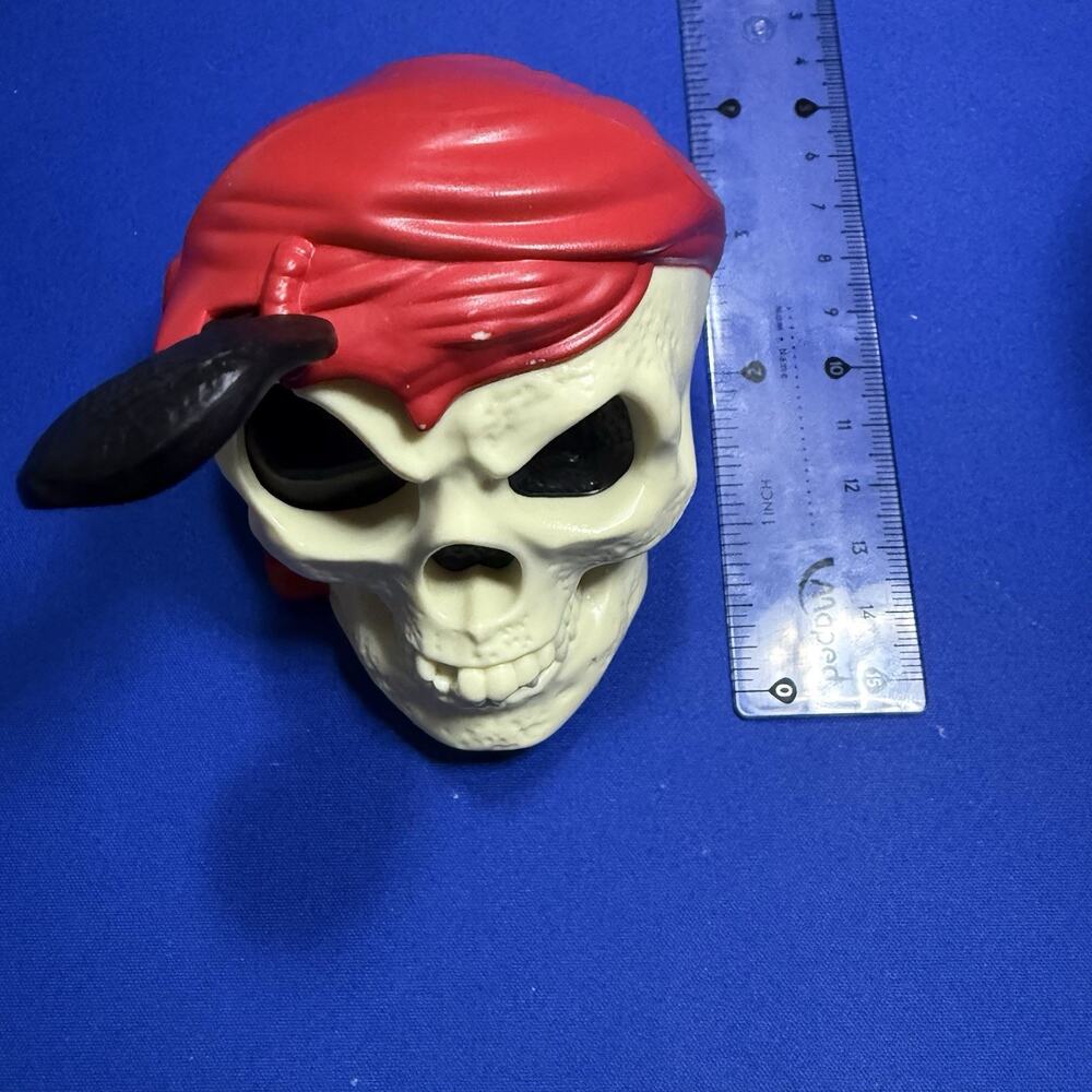 Disney Pirates of the Caribbean Skull Figure with Red Bandana McDonald’s Toy